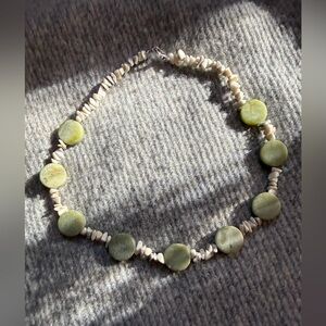 Green and white choker